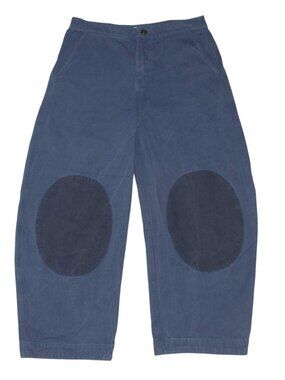 Sonderhaus Daphne Trouser Pants Barrel Shape Knee Patches Blue L